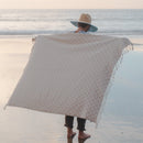 Organic Throw Blanket - Tan & Beige