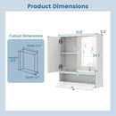Double Door Wall-Mounted Bathroom Mirrored Medicine Cabinet-White by LJGDeals