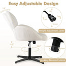 Swivel Cross Legged Chair with Adjustable Height and Rocking Function-White by LJGDeals