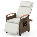Patio Wicker Recliner Chair with Adjustable Backrest and Footrest by LJGDeals