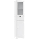 Tall Floor Storage Cabinet with 2 Doors and 1 Drawer for Bathroom