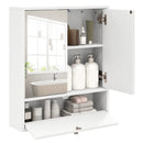 Double Door Wall-Mounted Bathroom Mirrored Medicine Cabinet-White by LJGDeals