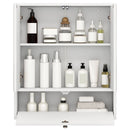 Double Door Wall-Mounted Bathroom Mirrored Medicine Cabinet-White by LJGDeals
