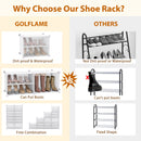 12-Cube 48 Pairs Portable Shoe Shelves with Hook-White