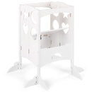 Folding Kids Kitchen Helper Kitchen Counter Step Stool-White
