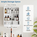 Double Door Wall-Mounted Bathroom Mirrored Medicine Cabinet-White by LJGDeals