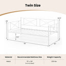 Metal Daybed Twin Bed Frame Stable Steel Slats Sofa Bed by DirectDeals
