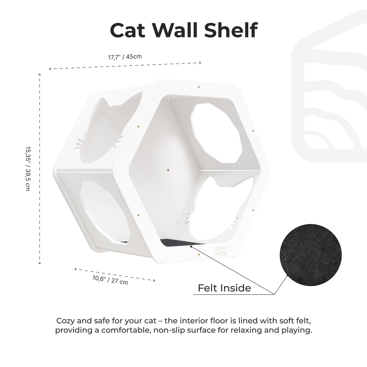 Cat Climbing Wall Shelves White, photo 5 of 5