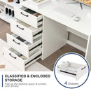43.5 Inch Computer Desk with 4 Large Drawers-White by LJGDeals