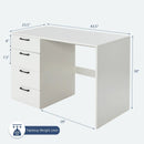 43.5 Inch Computer Desk with 4 Large Drawers-White by LJGDeals