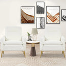 Upholstered Sherpa Modern Accent Armchair for Living Room-White by LJGDeals