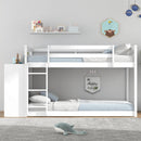 Twin Size Bunk Bed with Convertible Bookcase and Ladder-White by DirectDeals