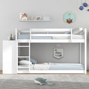 Twin Size Bunk Bed with Convertible Bookcase and Ladder-White by LJGDeals