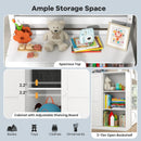 Twin Size Bunk Bed with Convertible Bookcase and Ladder-White by LJGDeals