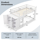 Twin Size Bunk Bed with Convertible Bookcase and Ladder-White by DirectDeals