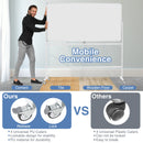 Rolling Double-Sided Magnetic Whiteboard on Wheels with Stand and Aluminum Alloy Frame-White