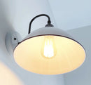 Large White Enamel Wall Sconce Light