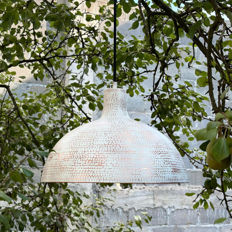 Copper Ceiling Light Shades - White Exterior Kitchen Island Lighting - Xira 