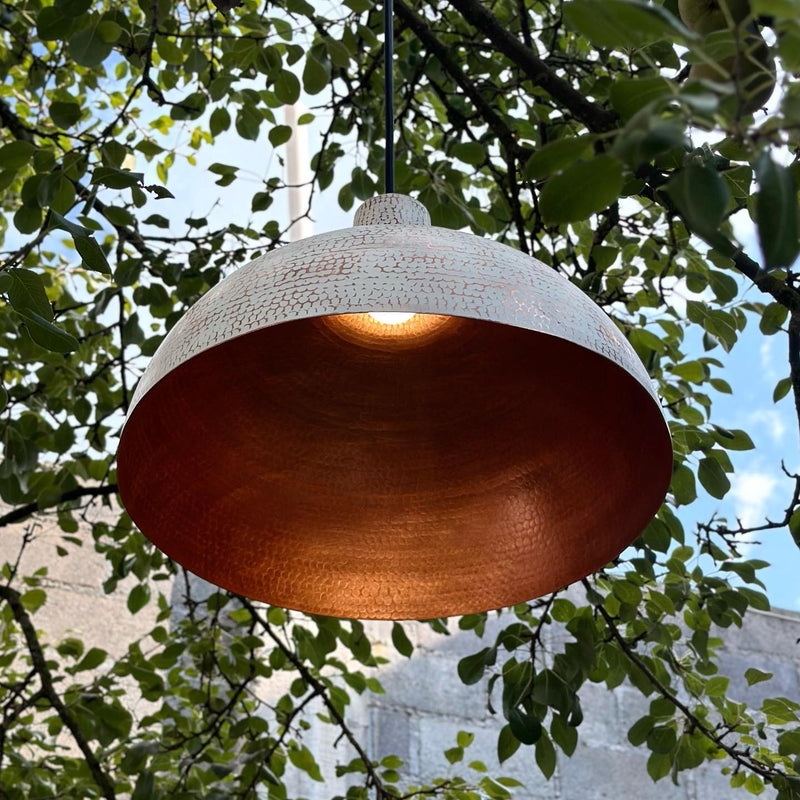 Copper Ceiling Light Shades - White Exterior Kitchen Island Lighting - Xira 