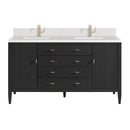 James Martin Myrrin 60" Double Bathroom Vanity, Carbon Oak