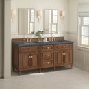 James Martin Lorelai 72" Double Bathroom Vanity, Mid-Century Walnut