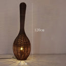 GobekUsa Bamboo Floor Lamp: Unique Rattan Light for Living Room, Bedroom, Teahouse Decor
