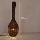 GobekUsa Bamboo Floor Lamp: Unique Rattan Light for Living Room, Bedroom, Teahouse Decor