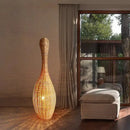 GobekUsa Bamboo Floor Lamp: Unique Rattan Light for Living Room, Bedroom, Teahouse Decor