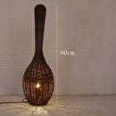 GobekUsa Bamboo Floor Lamp: Unique Rattan Light for Living Room, Bedroom, Teahouse Decor