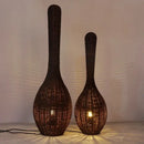 GobekUsa Bamboo Floor Lamp: Unique Rattan Light for Living Room, Bedroom, Teahouse Decor