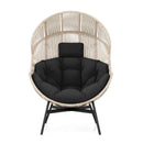 Wicker Oversized Egg Style Chair with Cushions and Headrest by LJGDeals