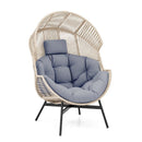 Wicker Oversized Egg Style Chair with Cushions and Headrest by LJGDeals