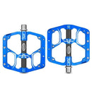 Wide Flat Mountain Road Cycling Bicycle Bike Pedal 3 Sealed Bearings 9/16 in Aluminum With Removable Antiskid Cleats Mountain Bike Pedal Platform Flat Bicycle Pedals Aluminum Alloy Non-Slip Metal Bike Pedals With 3 Bearings For Road