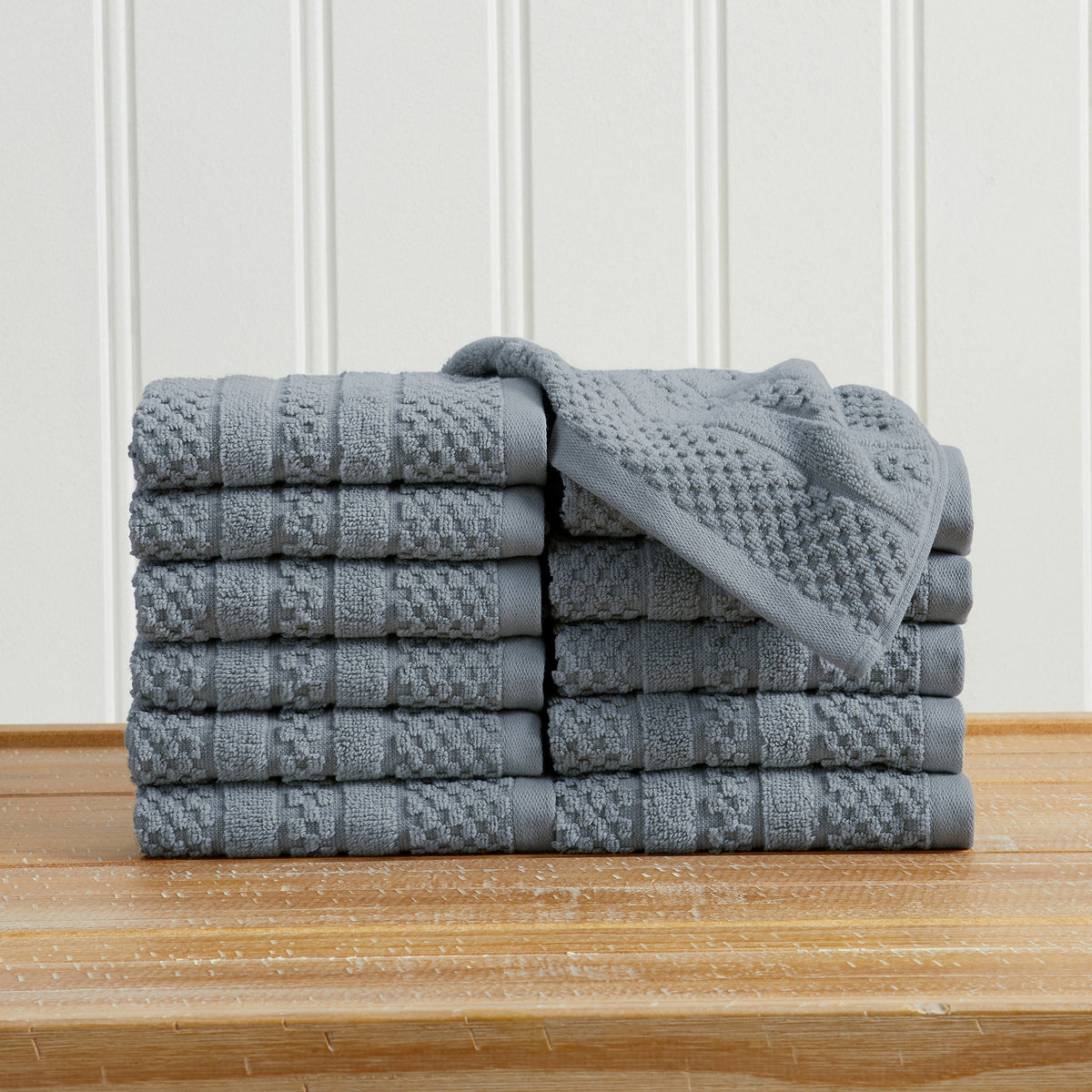 100% Cotton Checkered Jacquard Bath Towel Set - Giuliana Collection, photo 49 of 52