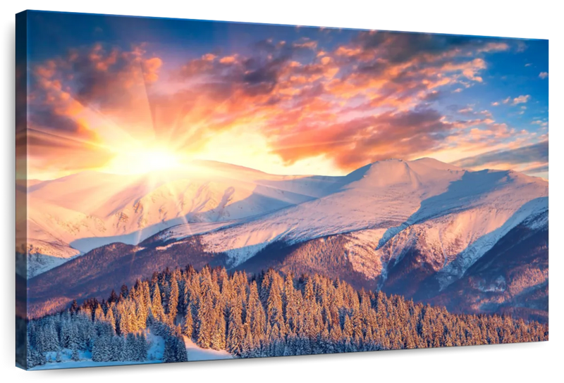 Snowy Mountain Sunrise Wall Art