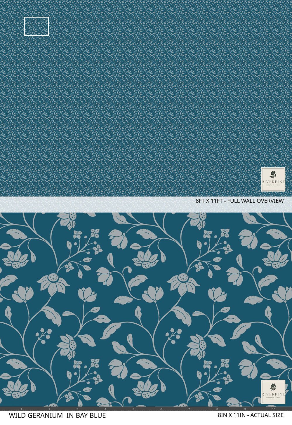 Wild Geranium Wallpaper in Bay Blue, photo 3 of 4