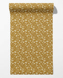 Wild Geranium Wallpaper in Mustard Fern