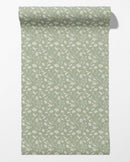 Wild Geranium Wallpaper in Soft Sage