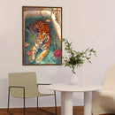 GobekUsa Wildlife Bathroom Canvas Art Tiger Zebra Cat