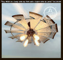 Farmhouse Windmill Ceiling Light | 30" Flush Mount