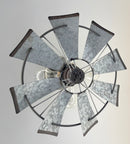 Galvanized Windmill Farmhouse STATIONARY Wall Sconce Light