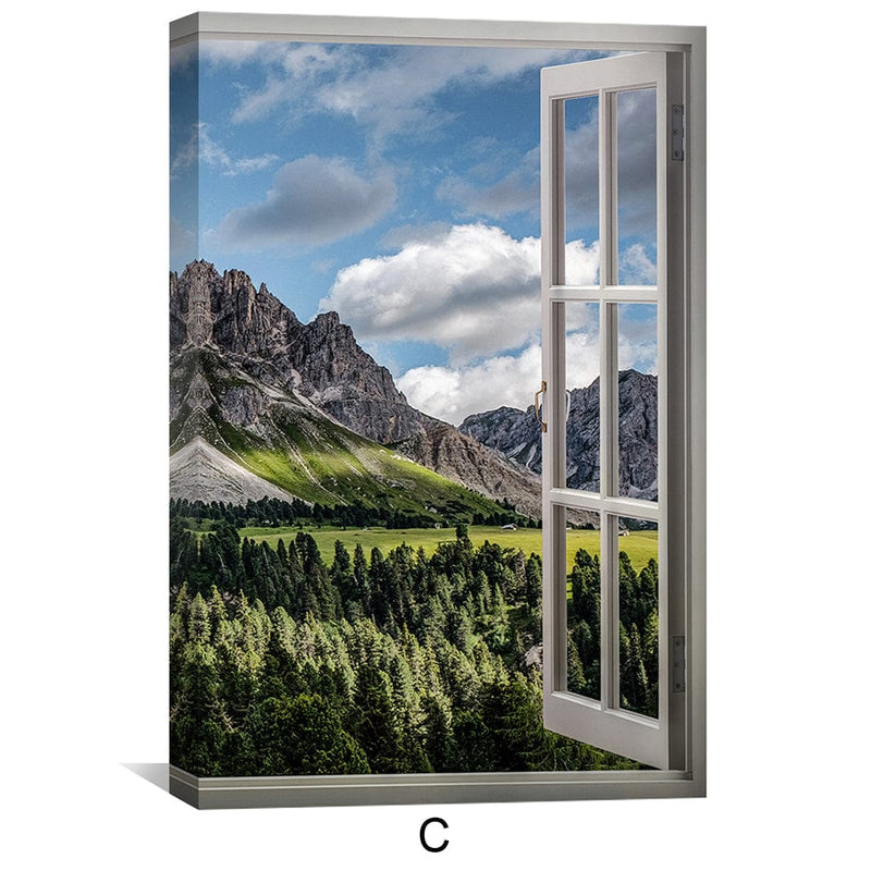 Window to Peitlerkofel Canvas