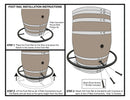 Whiskey & Wine Barrel Bistro Pub Set — 4 Stools, Glass Top, Foot Rail