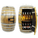 Whiskey & Wine Barrel Bar Cabinet — Door Shelf, Reclaimed Oak