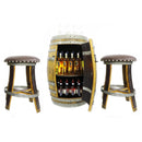 Whiskey & Wine Barrel Bar Cabinet — Door Shelf, Reclaimed Oak