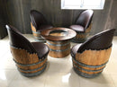 Whiskey & Wine Barrel Armchair with Hidden Safe — Memory Foam, Brown Upholstery