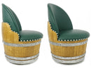 Whiskey & Wine Barrel Lounge Chair — Hidden Storage, Memory Foam, Green Upholstery