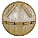 Whiskey & Wine Barrel Head Display — Bottle & Glass Holder, Wall Mount