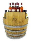 Whiskey & Wine Barrel Minibar Cabinet — Door Shelf, Reclaimed Oak