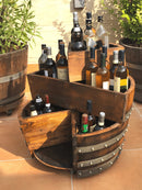 Whiskey & Wine Barrel Minibar Cabinet — Door Shelf, Reclaimed Oak